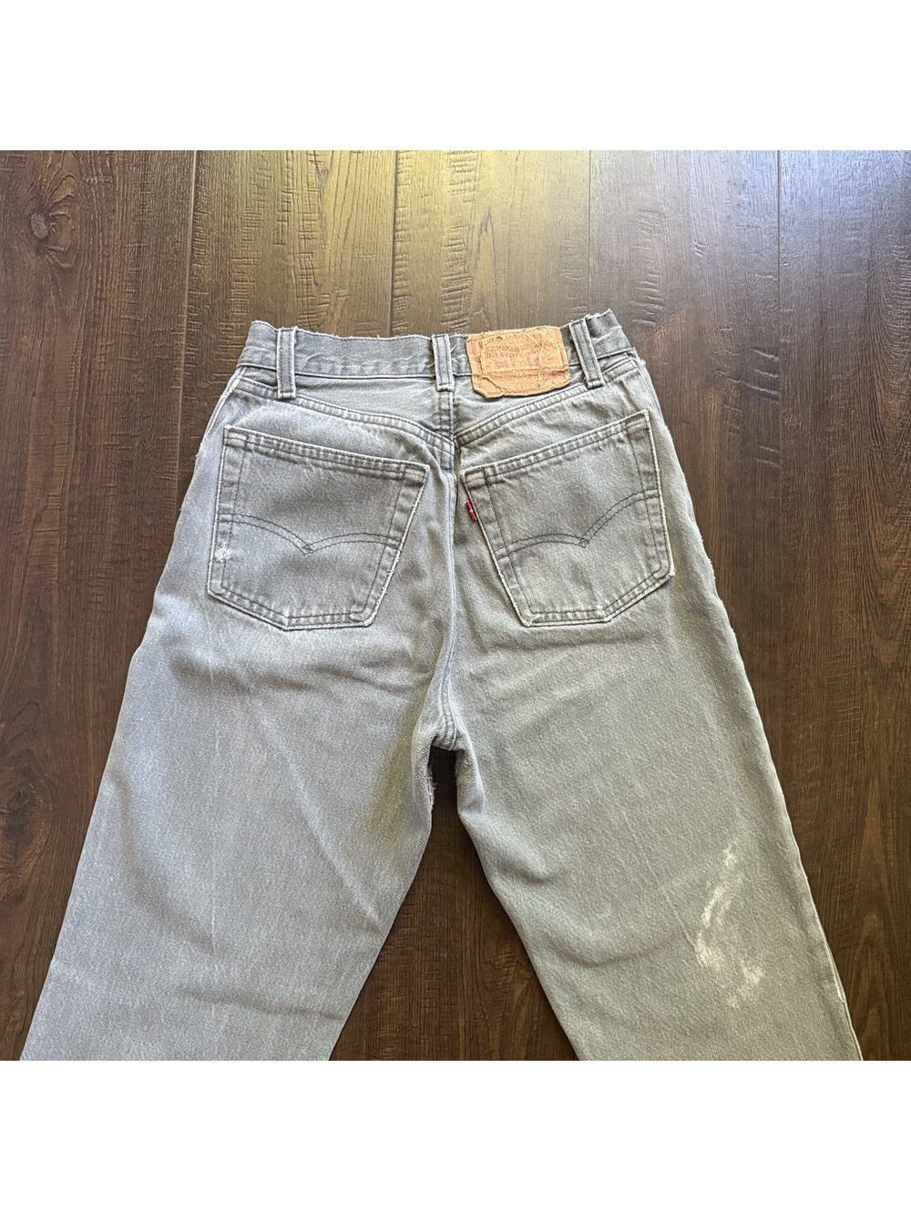 Vintage 90s Levi 501 Jeans Women 22x30 Sz7 USA Cotton Buttonfly Gray Hippie